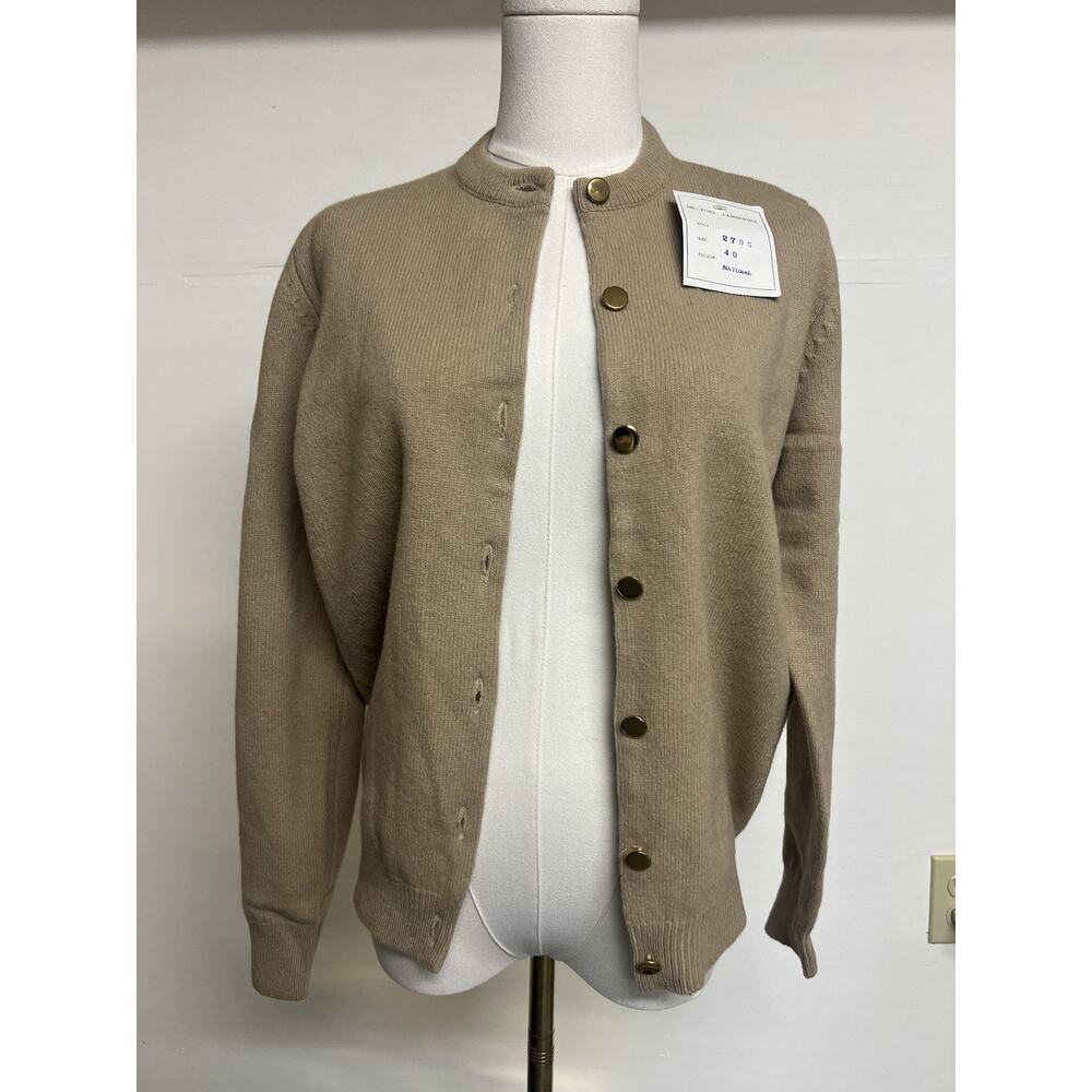 Archie Brown & Son 100% Lambswool Women’s Cardigan Camel Gold Sweater Size 40